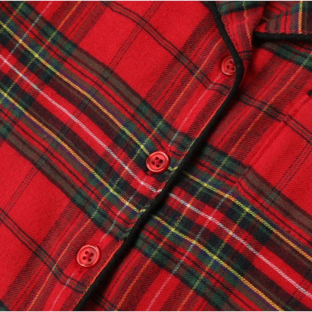 Christmas Kids Pajamas Red Tartan Plaid 2 Piece Set Classic XXS 2/3 Bee Willow